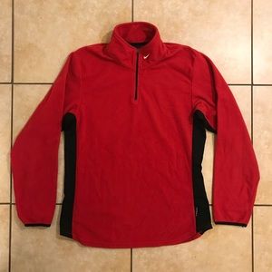 Vintage Nike Red/Black Unisex Fleece Sweater L
